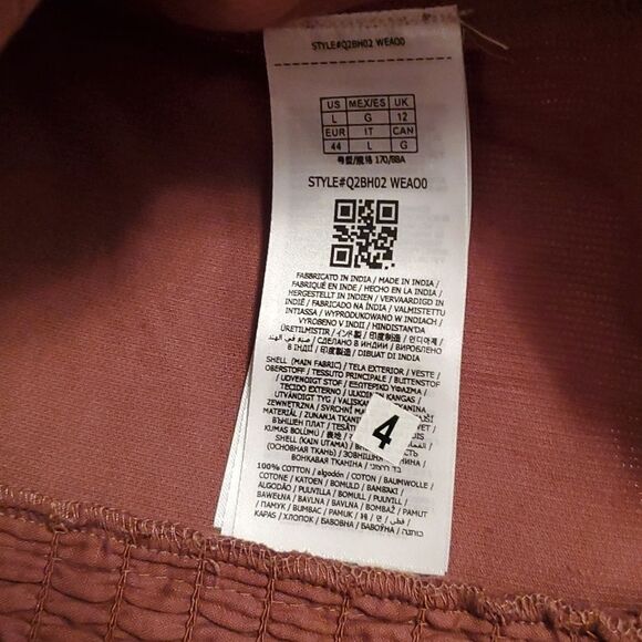 NWOT Guess brown corduroy bustier crop top with front zipper. Stretch. L. Flaw! - Picture 7 of 9